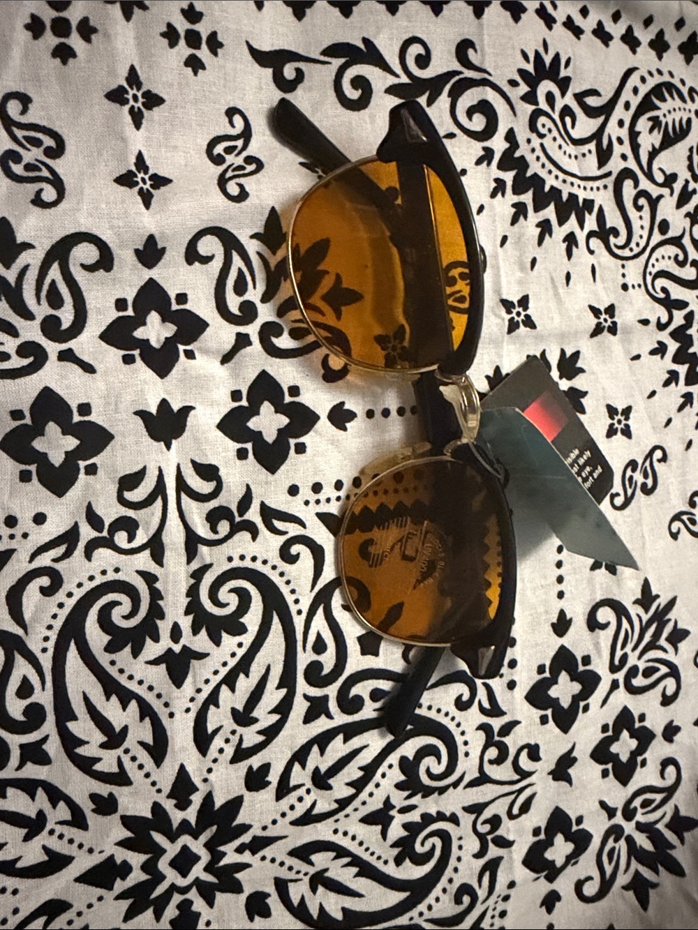 Men's Amber Lens Sunglasses - Black Frame